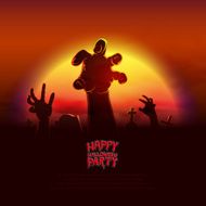 Halloween party poster Vector holiday idea concept