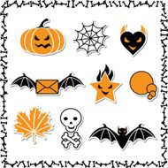Set of cute vector Halloween icons for your design