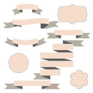 Set of curled ribbons vector illustration N2