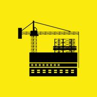 Construction site A silhouette on a white background Vector il