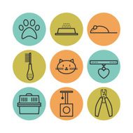 Set of pets flat icons cat symbols N2