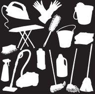 silhouette vector elements for cleaning