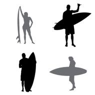 Vector silhouette of a people N338