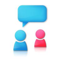 Vector background with speaking couple N2