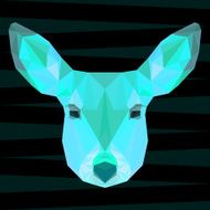 bright colored abstract geometric polygonal deer background N2