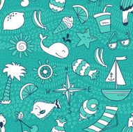Summer related seamless pattern N2