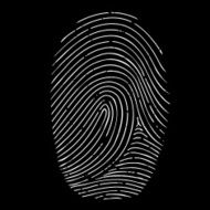 fingerprint isolated on a black background