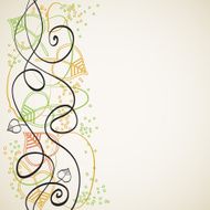 Abstract background with curves and leaves N2