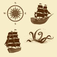 elements for design antique maps