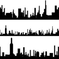 Black silhouette seamless cityscape