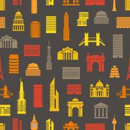 Modern city silhouettes seamless pattern