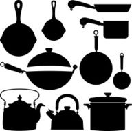 Kettles Pots and Pans silhouettes