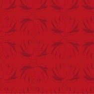 Seamless red background with dark lotus seamless pattern