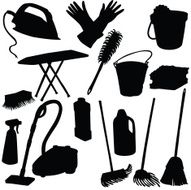 silhouette vector elements for cleaning N2