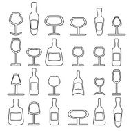 Wine Beer Glass Cup and bottle