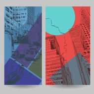 Set of city banner design elements vector illustration N6