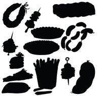 vector silhouette of various foods N2