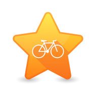 Star icon with a bicycle