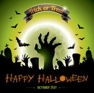 Illustration on a Happy Halloween theme with moon background