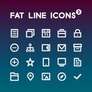 Fat Line Icons set 2