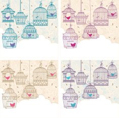 Bird cages colorful