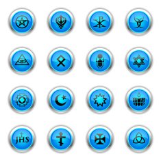Blue Icons - Religious Symbols