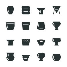 Pot Silhouette Icons