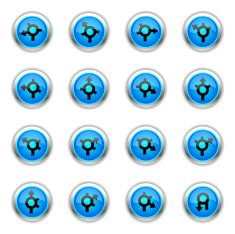 Blue Icons - GPS Roundabout Arrows
