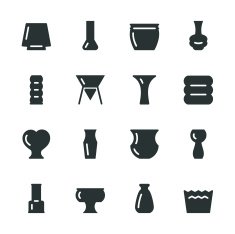 Pot and Vase Silhouette Icons