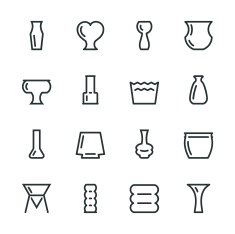 Vase and Pot Silhouette Icons