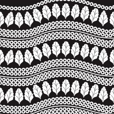 Seamless Wavy Lines & leaves Pattern