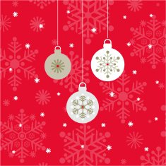 Simple Three Hanging Christmas Baubles