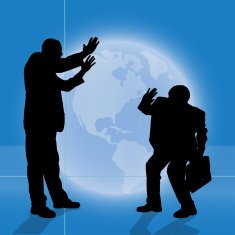 Vector silhouette of business people N120