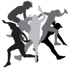 Vector silhouette of a woman N1995