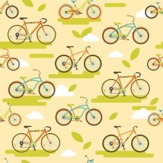 Bicycle seamless pattern N25