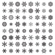 Vector Set of Linear Snowflakes