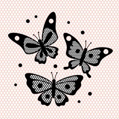 Set of vintage lace butterflies for design N2