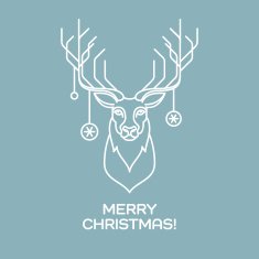 Christmas deer Line art Vector illustration N2