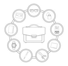 Businessman handbag contents N2