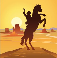 Wild West Landscape with Cowboy