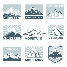 Vector mountains icon N5