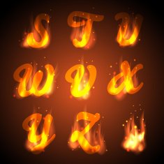Fire alphabet Vector