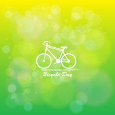 The Bicycle day in natural green background