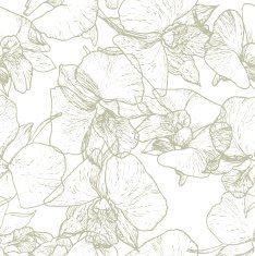 seamless vector pattern with flower of orchid beige