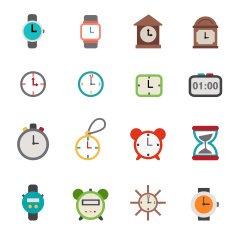 clocks icons vector eps10