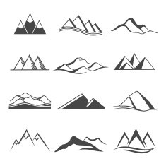 Vector mountains icon N6