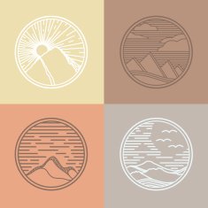 Vector mountains icon N7