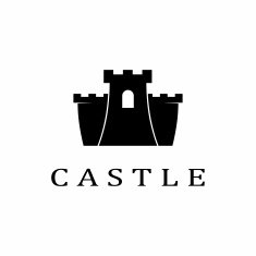Vector black castle icon on white background N2