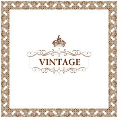 Vector vintage decor frame ornament floral