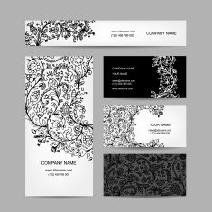 Business cards collection floral design N8